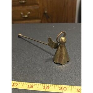 Angel Long Handle Candle Snuffer Brass  7” Mexico